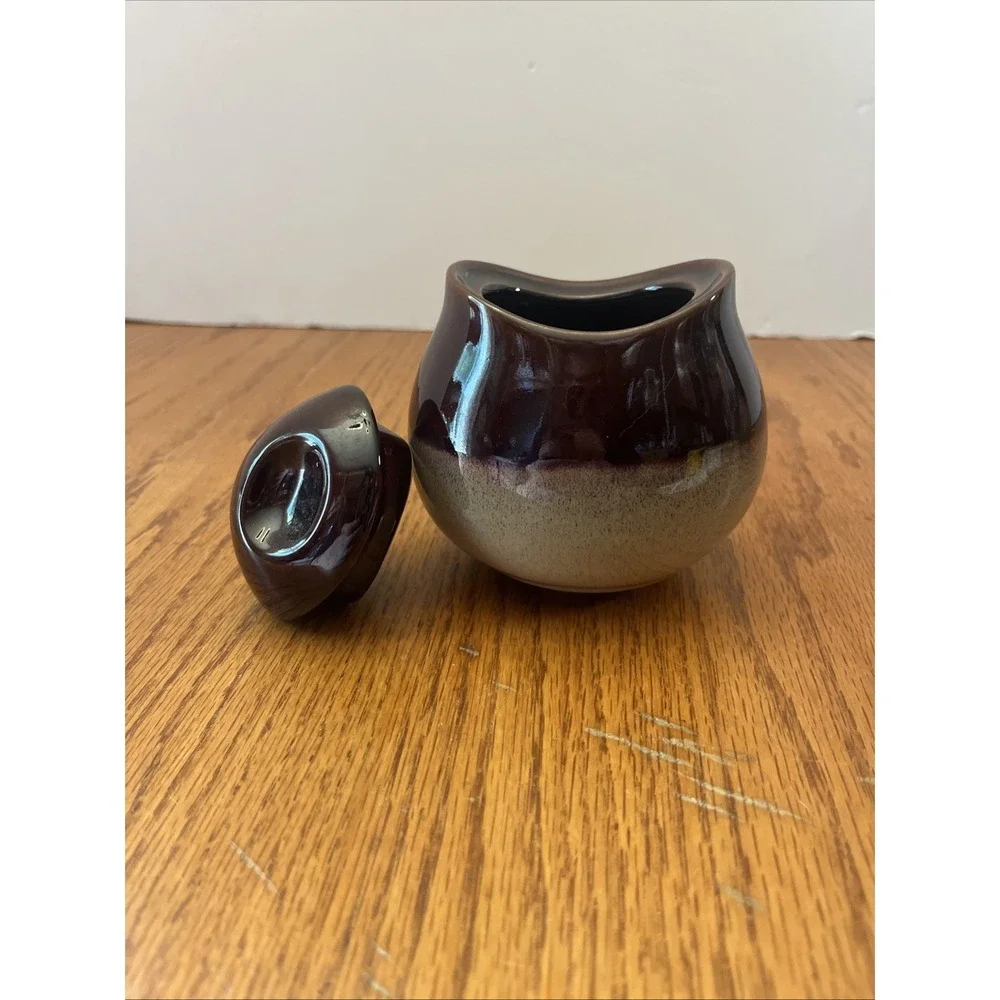 Sango Nova Brown Drip Glaze 4933 Sugar Bowl with Lid‎ and Creamer